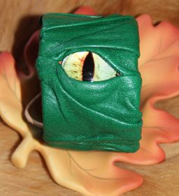 Auge grünes Leder